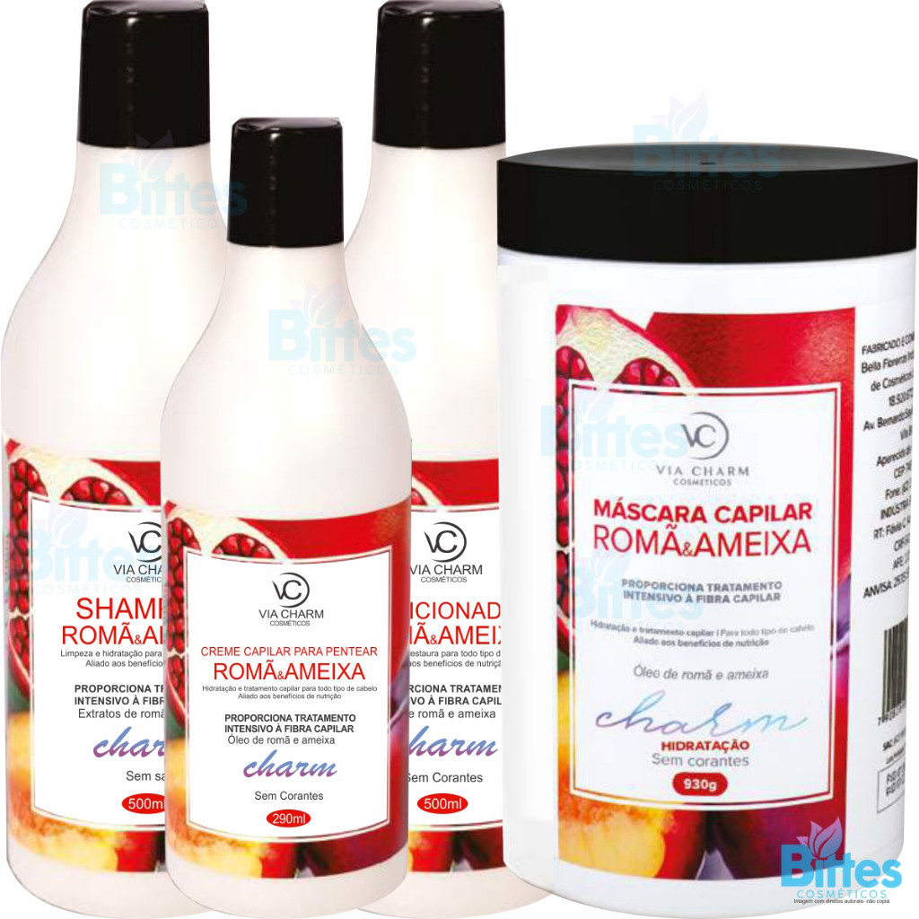 KIT ROMÃ E AMEIXA VC COSMÉTICOS TRATAMENTO INTENSIVO CAPILAR NUTRIÇÃO DOS FIOS
