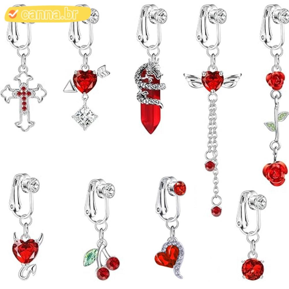 Anel De Barriga Falso CANNA , Umbigo Umbilical Em Forma De Coração , Design Não Piercing , Clipe No em Oferta na Shopee
