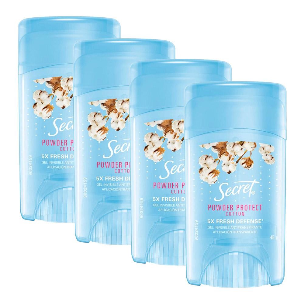 Kit 4 Desodorante em Gel Secret Algodão 45g em Oferta na Shopee