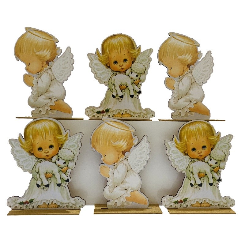 Display de Mesa Kit 6 Peças Para Festa Anjo Neutro MDF
