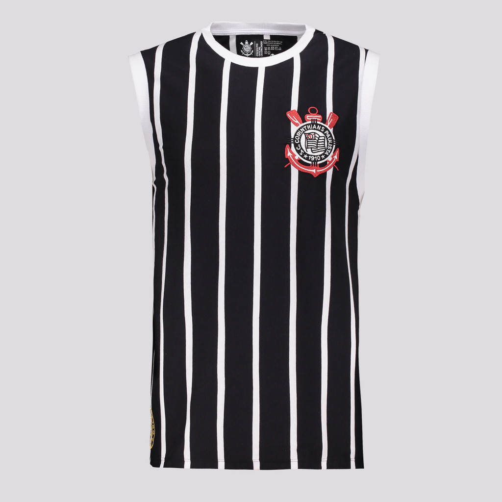 Regata Corinthians Retrô Democracia Preta em Oferta na Shopee