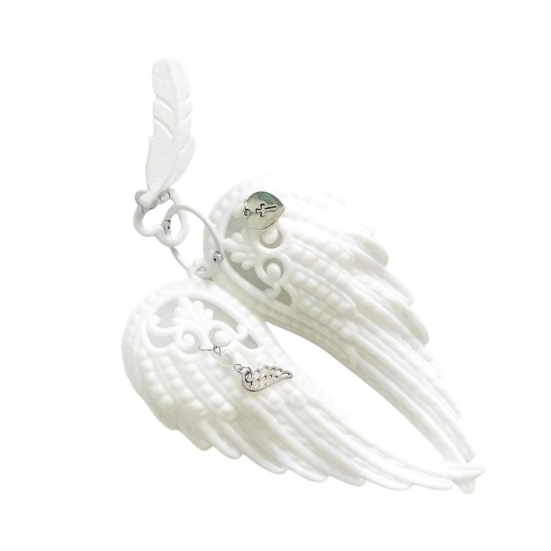 Charme Leve Do Chaveiro Da Pena Anjo De HO Para Sacos De Viagem E Estilo Pessoal