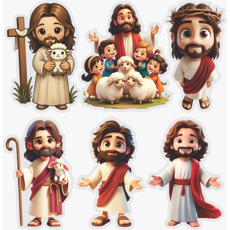 Display de Mesa Kit 6 Peças Para Festa Jesus MDF em Oferta na Shopee