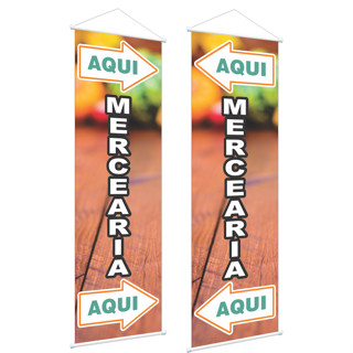 Banner para Mercearia produto venda loja mercado 1mx30cm - 2unids em Oferta na Shopee