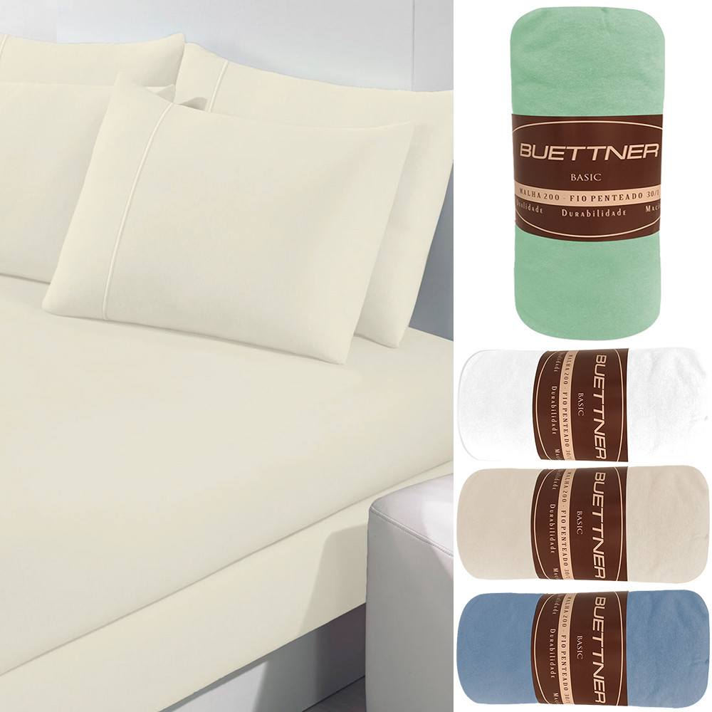 Lençol King Avulso de Malha 100% Algodão com Elástico Buettner - BF Casa em Oferta na Shopee