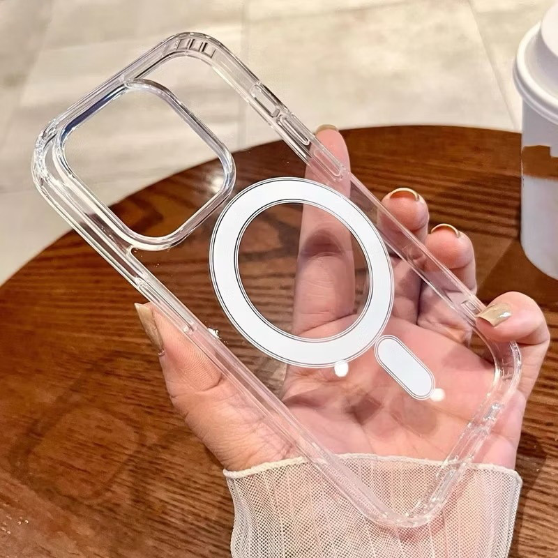 Capa Magsafe Transparente Compativel Para iphone 14 13 12 11 X 7 8 Pro MAX