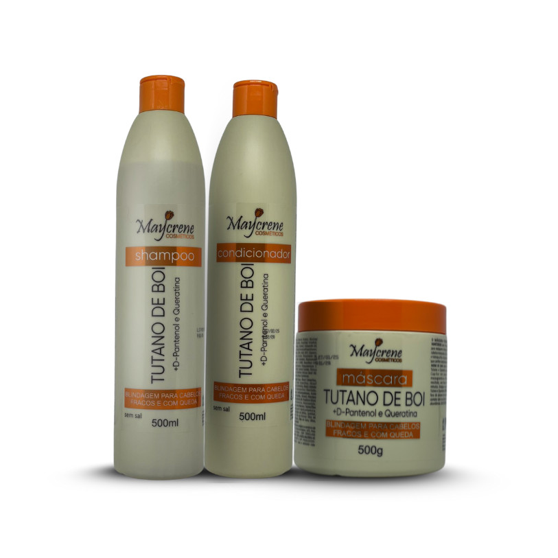 Kit Tutano e Queratina (Shampoo, Condicionador e Máscara) Maycrene Revitalização e Reconstrução - Escolha seus Produtos