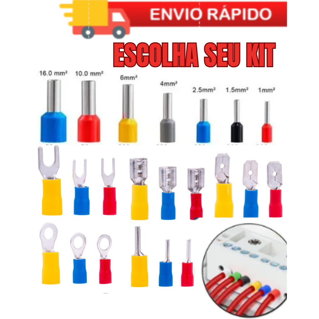 Terminal Ilhós Foquilha, Luva, Olhal, Argola Fêmea, macho e Ilhós Duplo 1,5mm 2,5mm até 16mm em Oferta na Shopee
