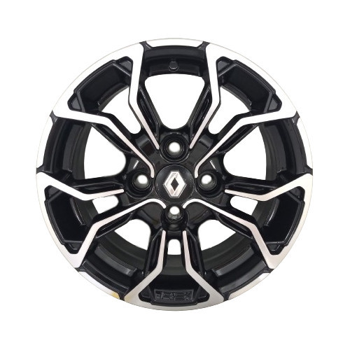 Kit 4 Rodas Aro 14 4X100 Renault Sandero RS Clio Logan Preta Diamantada Scorro S271