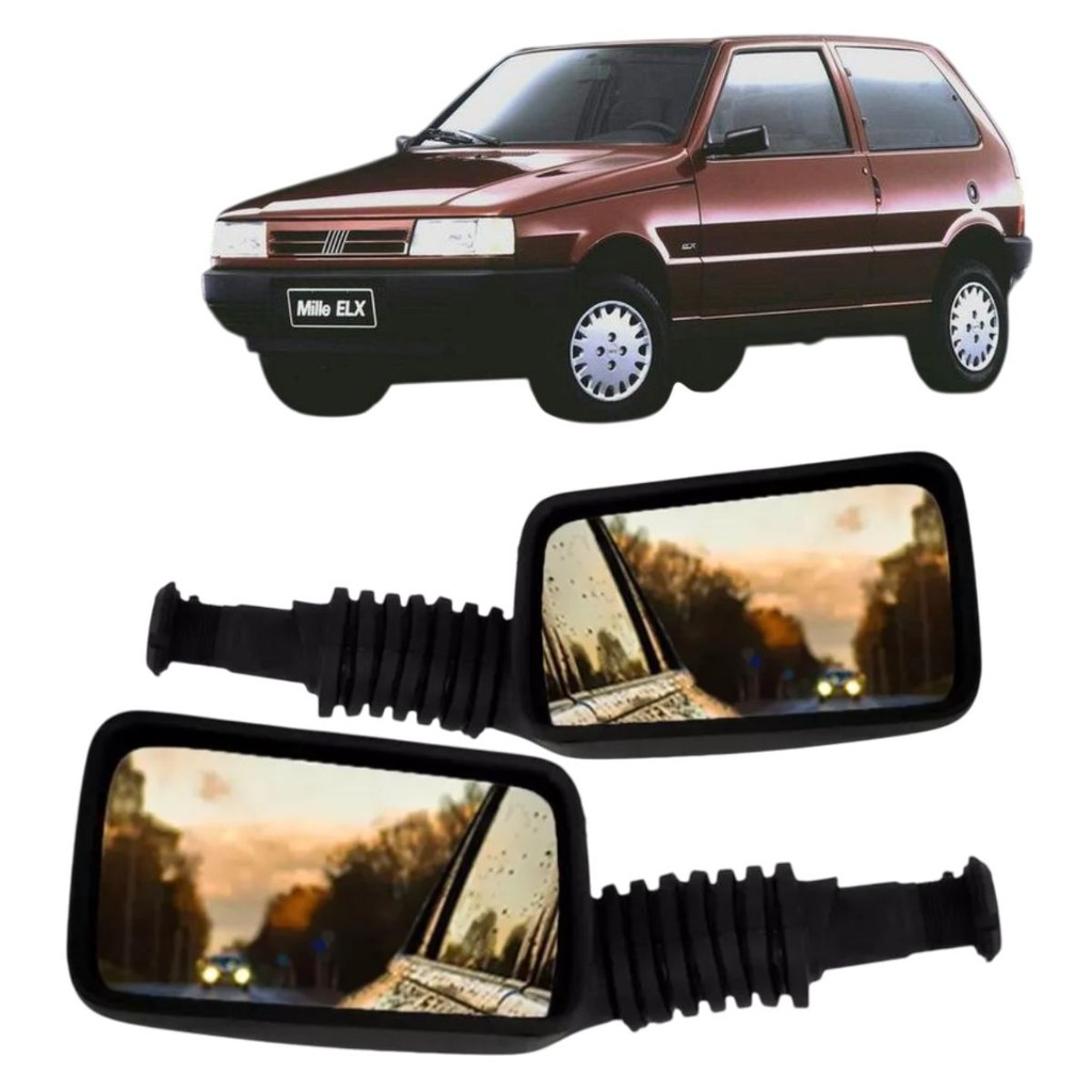 Par Retrovisor Fiat Uno Mille Elx 1991 1992 1993 1994 1995 2 E 4 Portas Fiat Prêmio Elba 85 86 87 88 Direito e Esquerdo