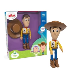 Brinquedo Boneco Articulado Woody Toy Story Com som, 26cm em Plástico Vinil + Acessórios-Elka