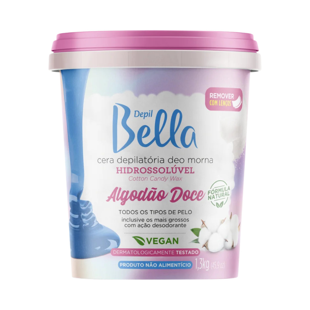 Cera Depil Bella Hidrossolúvel Algodão Doce 1,3kg em Oferta na Shopee