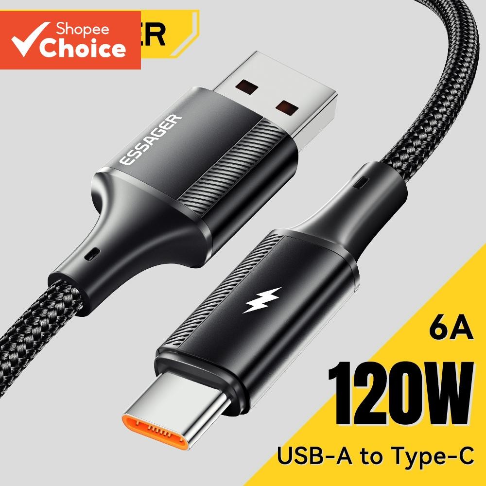 Cabo Essager 120W Usb Tipo C Para xiaomi 6A De Carregamento Rápido