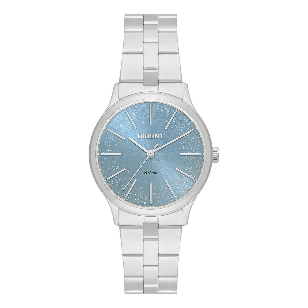 Relógio Orient Feminino Fbss0143 G1sx Prateado Fundo Cinza