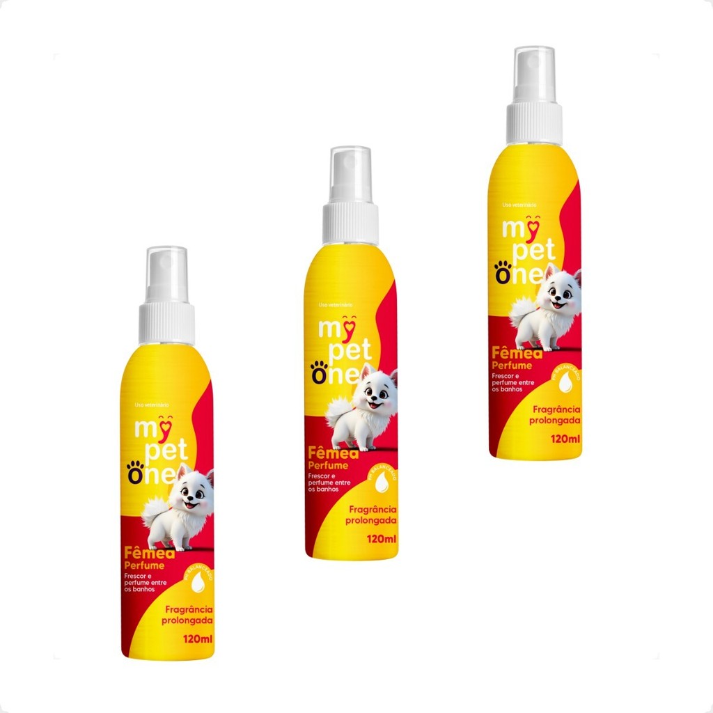 Kit 3 Perfume Fêmea para Cães e Gatos Mypetone - 120mL em Oferta na Shopee