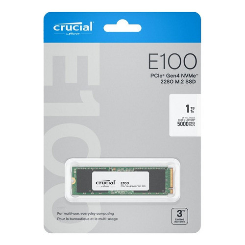 Ssd Crucial E100 De 1 Tb Nvme Pciex 4.0 M.2 2280 Ct1000p3pssd8