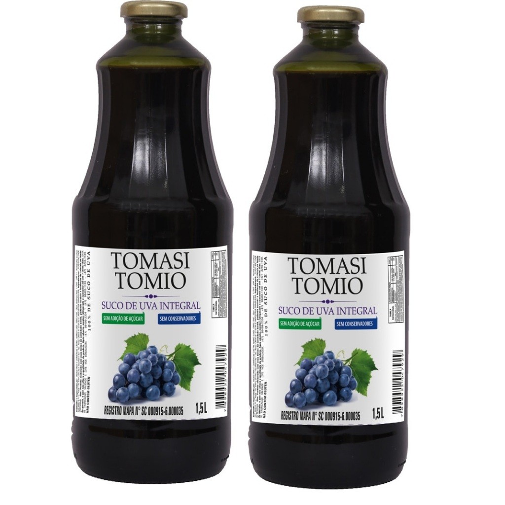 Kit 02 und Suco De Uva Integral Vidro Del Nono Tomasi e tomio 1,5 L 100% Uvas bordos - Food & Beverages