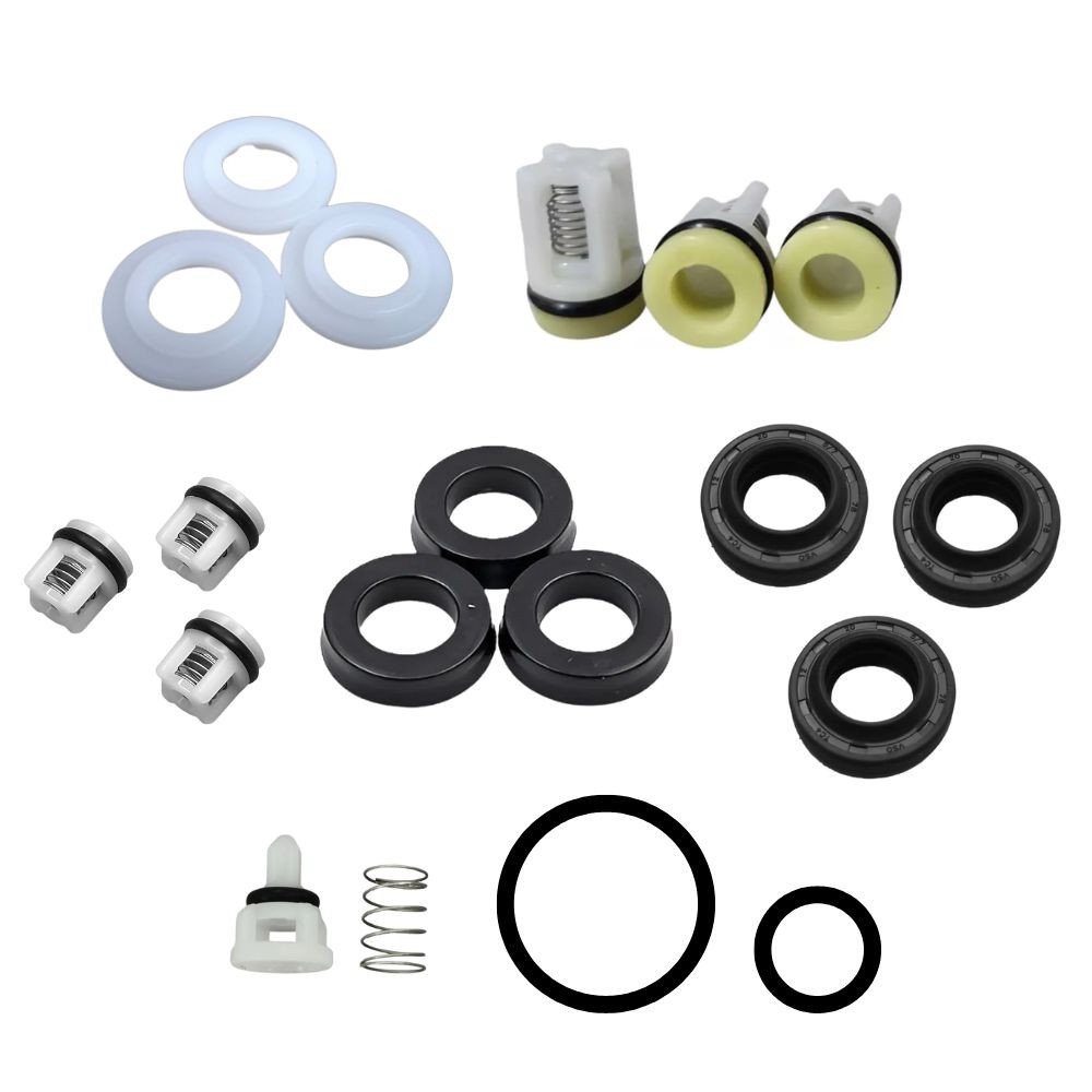 KIT REPARO (GAXETA + RETENTOR + ASSENTO - VEDAÇÃO) + VÁLVULAS + ORING K4 K5 Hx MODELO NOVO Karcher