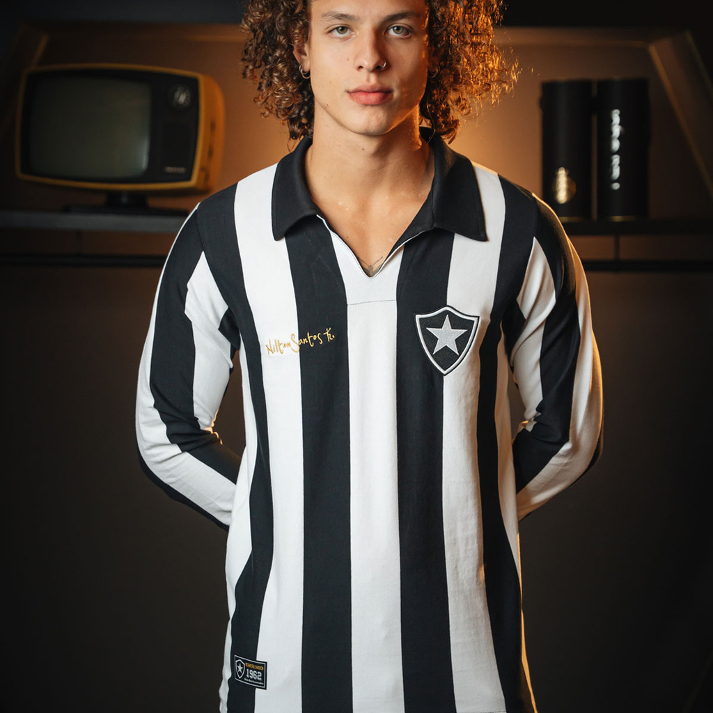 Camisa Botafogo Retrô Nilton Santos 1962 Manga Longa Masculina - Sports & Outdoors
