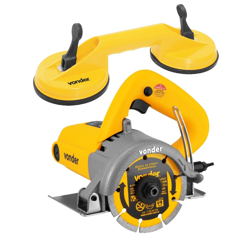 Serra Mármore SMV 1300 220V + Ventosa Dupla Cerâmica Vonder