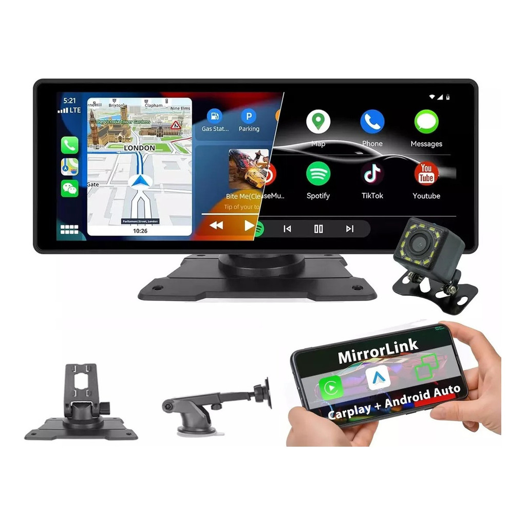 Carplay Portátil 10.26,central Multimídia Autostereo Espelh