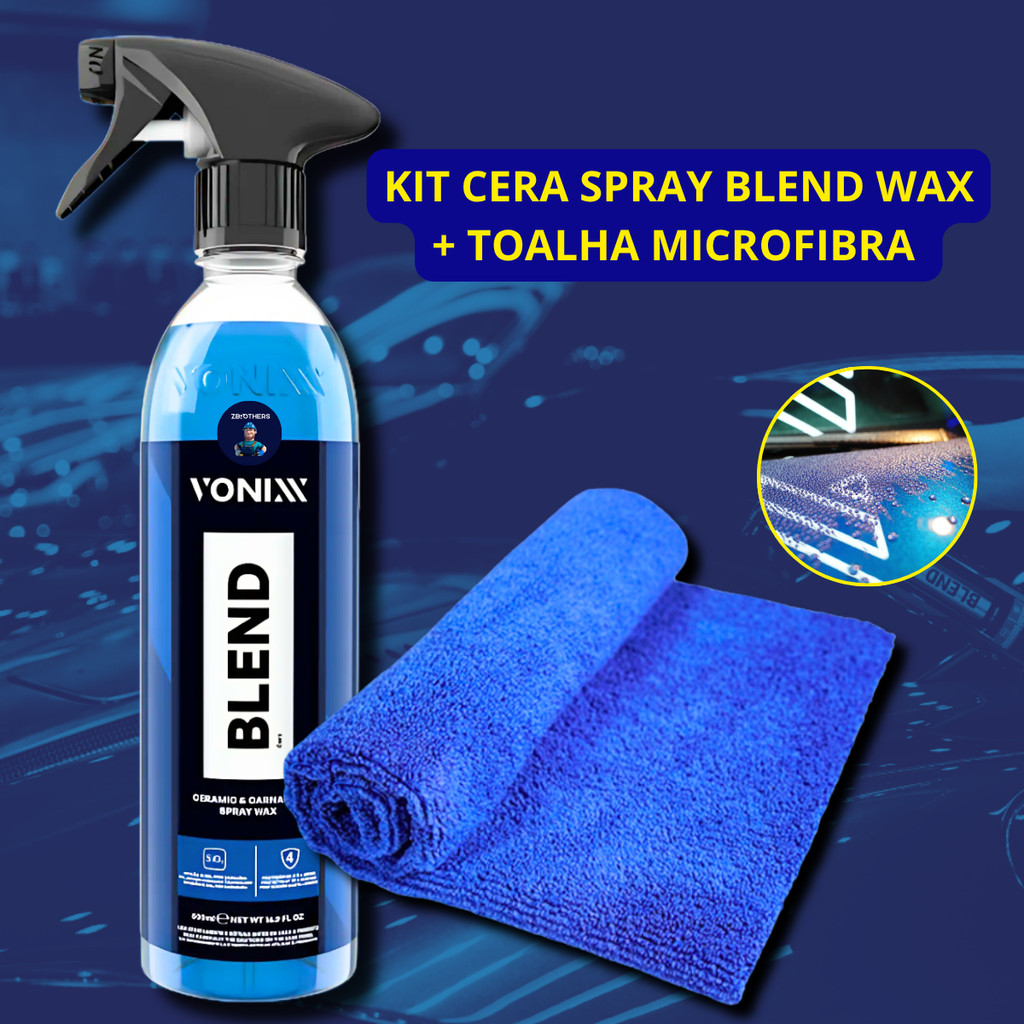 Cera Automotiva Vitrificadora Spray Blend Ceramic Carnauba Wax + Sílica + Toalha Vonixx 500ml