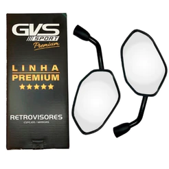 Retrovisor GVS Para Sahara 300 Rosca Honda Lente Convexa Prata Linha Premium com Haste Fixa