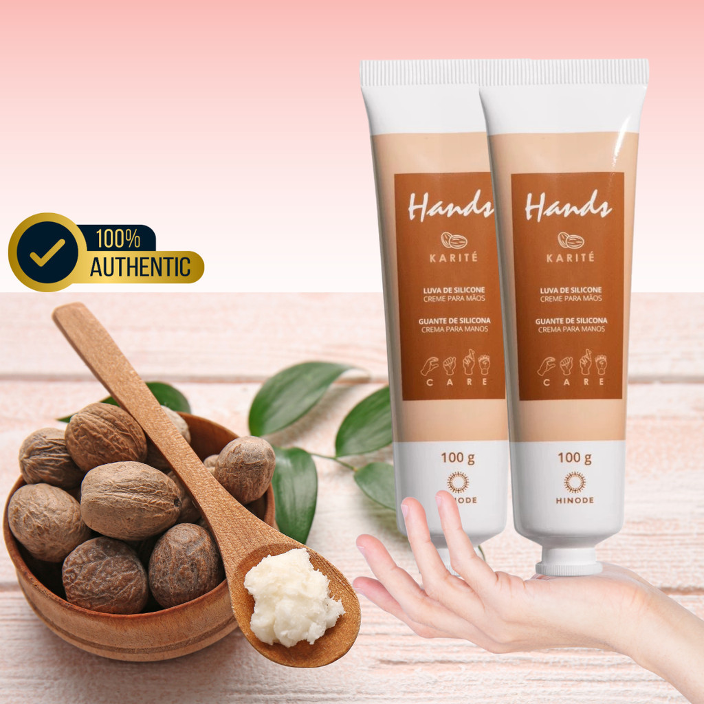 Kit 2 Creme Luva De Silicone Karité Creme Para As Mãos Hands 100g