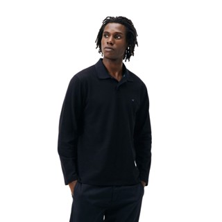 Camisa Hering Polo Manga Longa Bordada Preta Piquet em Oferta na Shopee