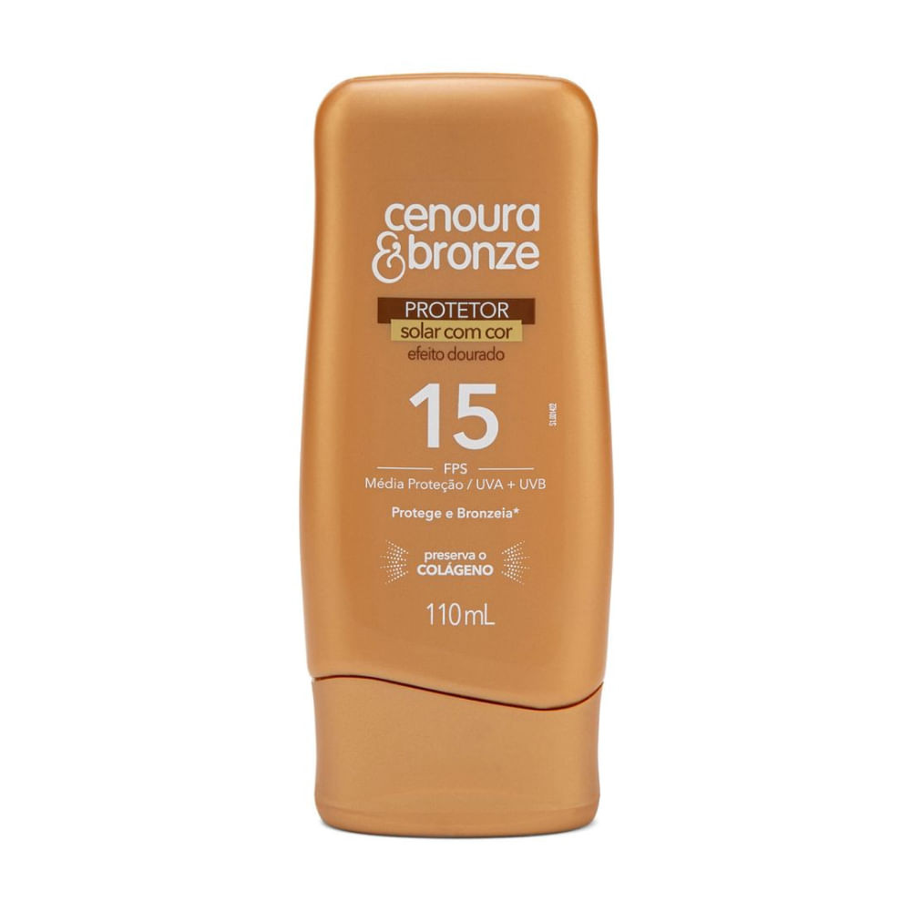 Protetor Solar Cenoura & Bronze Efeito Dourado FPS15 110ml - Beauty