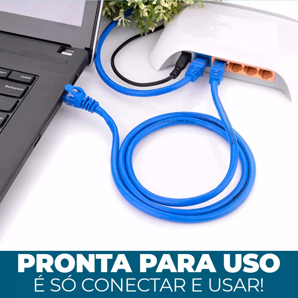Cabo De Rede Azul  Pc Notebook Roteador Smart Tv Video Game 3/5/10/20 Metros-canaa yl