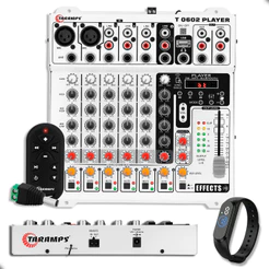 Mesa Taramps T0602 Player 6 Canais Bluetooth Som Automotivo - USB Equalizador Echo FX + Relógio