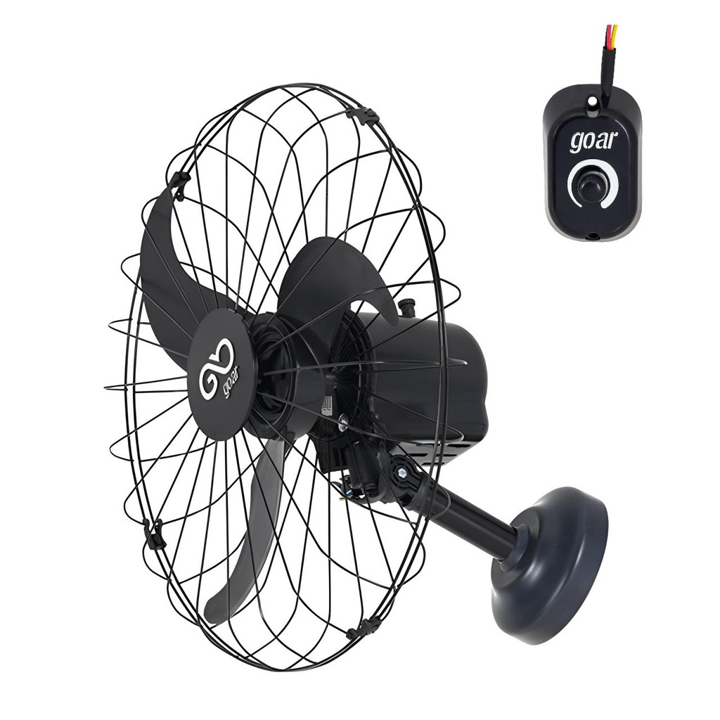 Ventilador de Parede 60cm Oscilante Preto com Grade Metálica Monofásico Goar V60PPRRB (Bivolt) em Oferta na Shopee