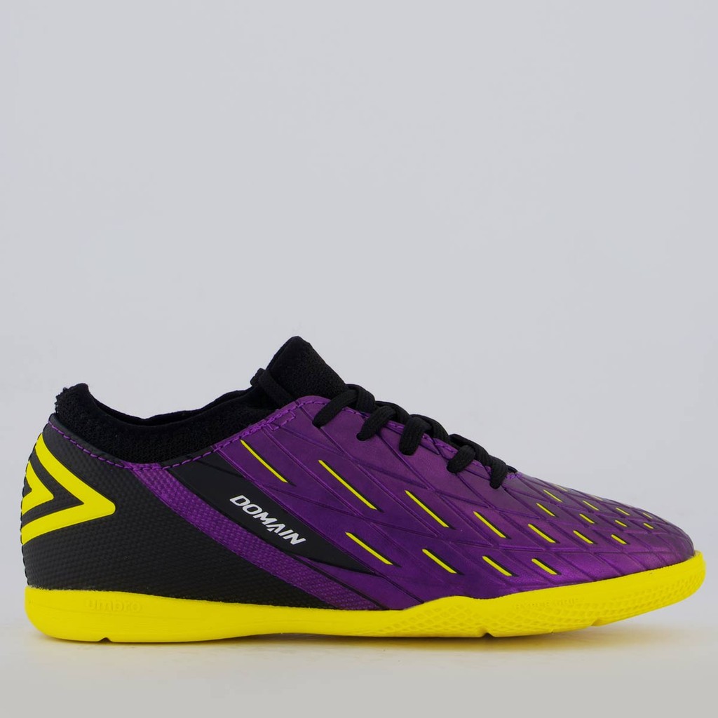 Chuteira Umbro Domain Futsal Juvenil Roxa e Preta em Oferta na Shopee