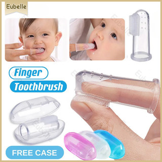 Escova Dente Massageador Para Gengiva em De Dedo Para Bebê Silicone Com Estojo