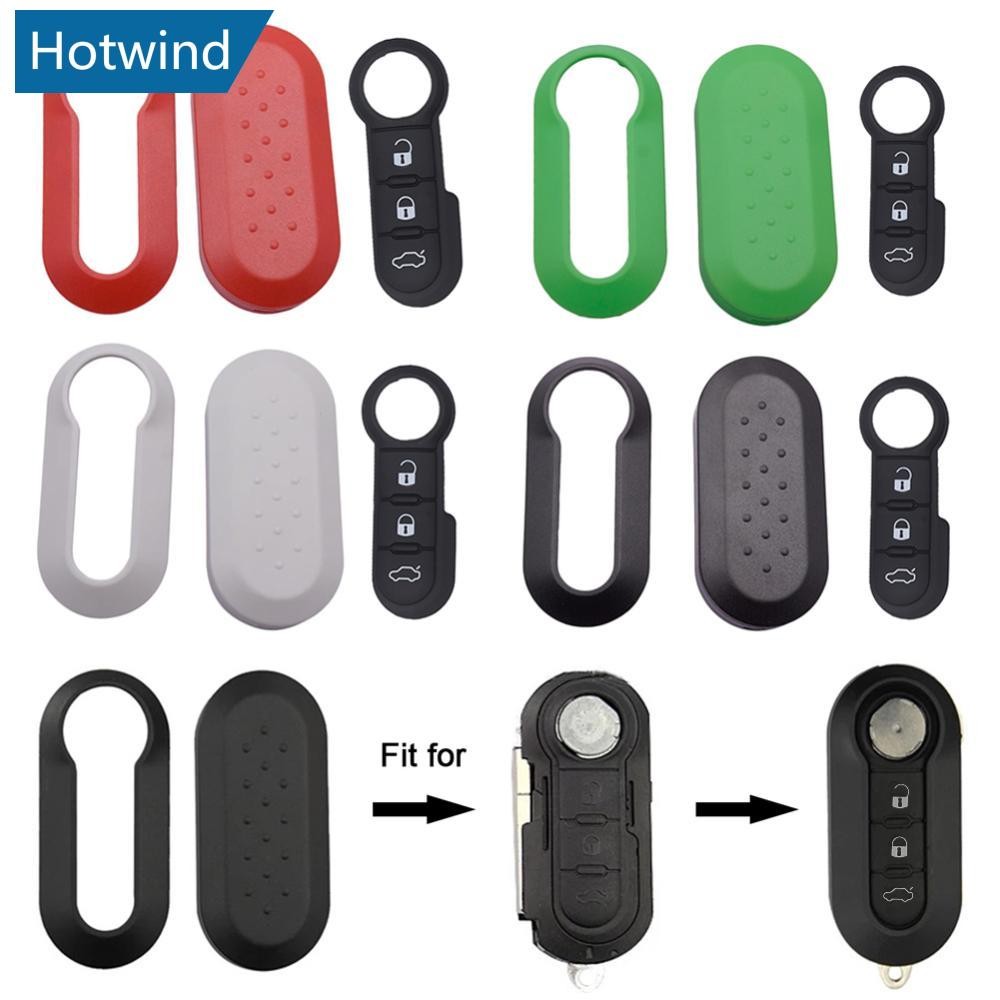 HW 3 Pçs/set 3 Botões Remoto Modificado Flip Sílica Chave Do Carro Shell Capa Lâmina Para Fiat 500 Panda Punto Bravo R9S