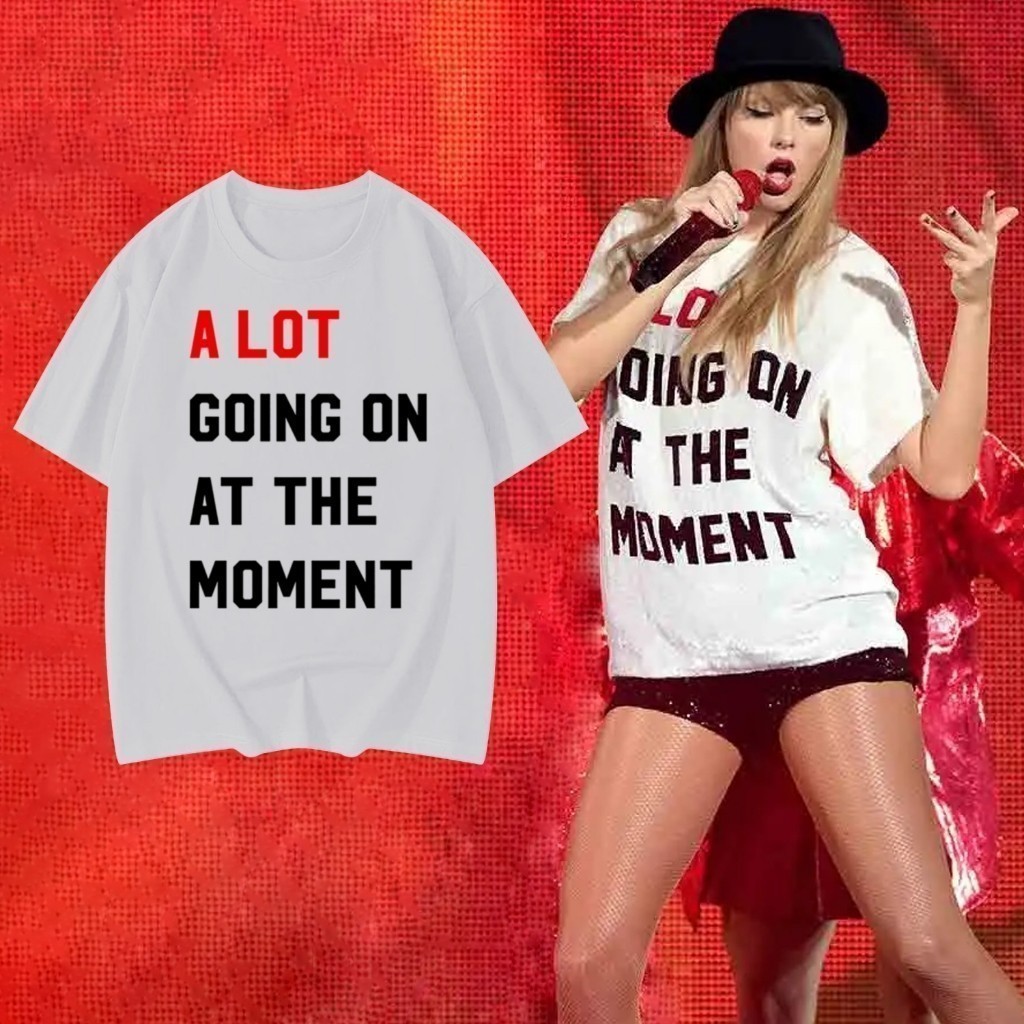 Camisa camiseta t-shirt básica "lA LOT GOING ON Taylor Swift" Trendy Black