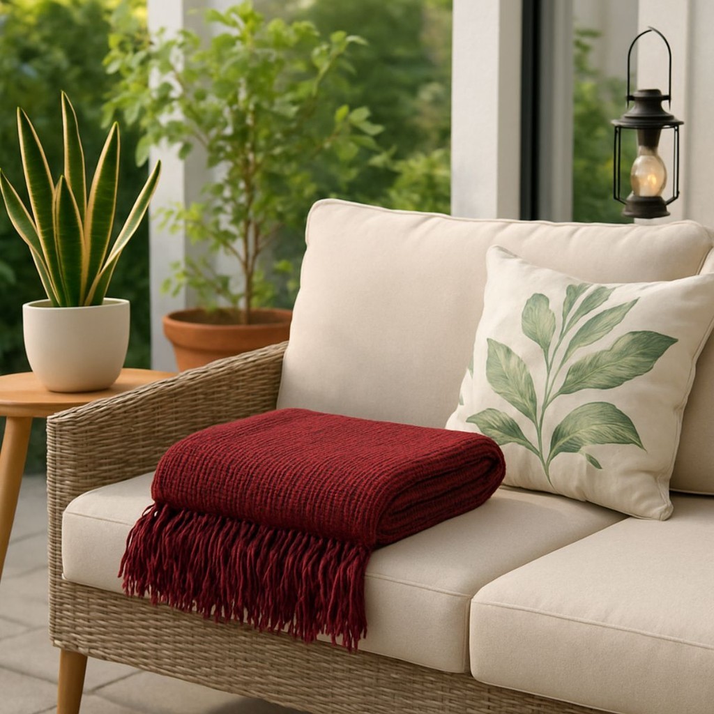 Kit 2 Manta Para Sofá Grande Casal 2,40×1,80m Algodão Natural Artesanal Decorativa Coberta Franja(Areia)