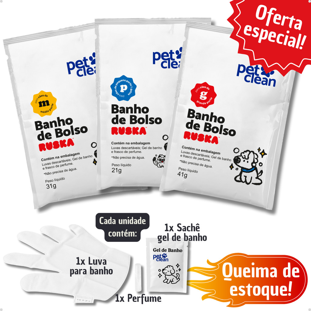 Kit com 1 ou 3 ou 5 Banho a Seco Portátil de Bolso Sachê Sortido para Cachorro e Gato Pet Clean em Oferta na Shopee