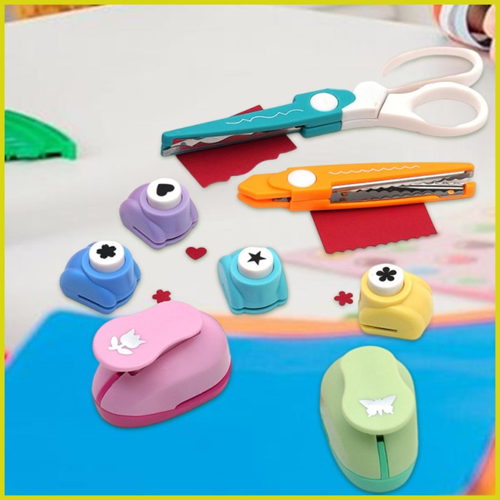 Buraco Perfurador Artesanato Conjunto Educacional Crianças Brinquedo Com Tesoura Escola Es...
