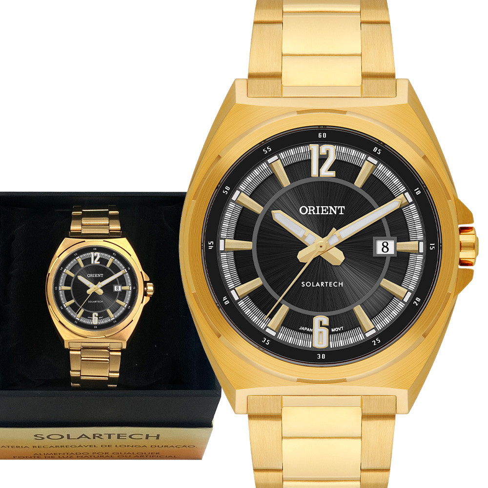 Relógio Orient Masculino Solartech Analógico 1 Ano Garantia
