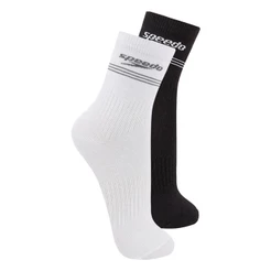 Kit com 2 Pares de Meias Esportiva Cano Médio Speedo 8030 Colorido