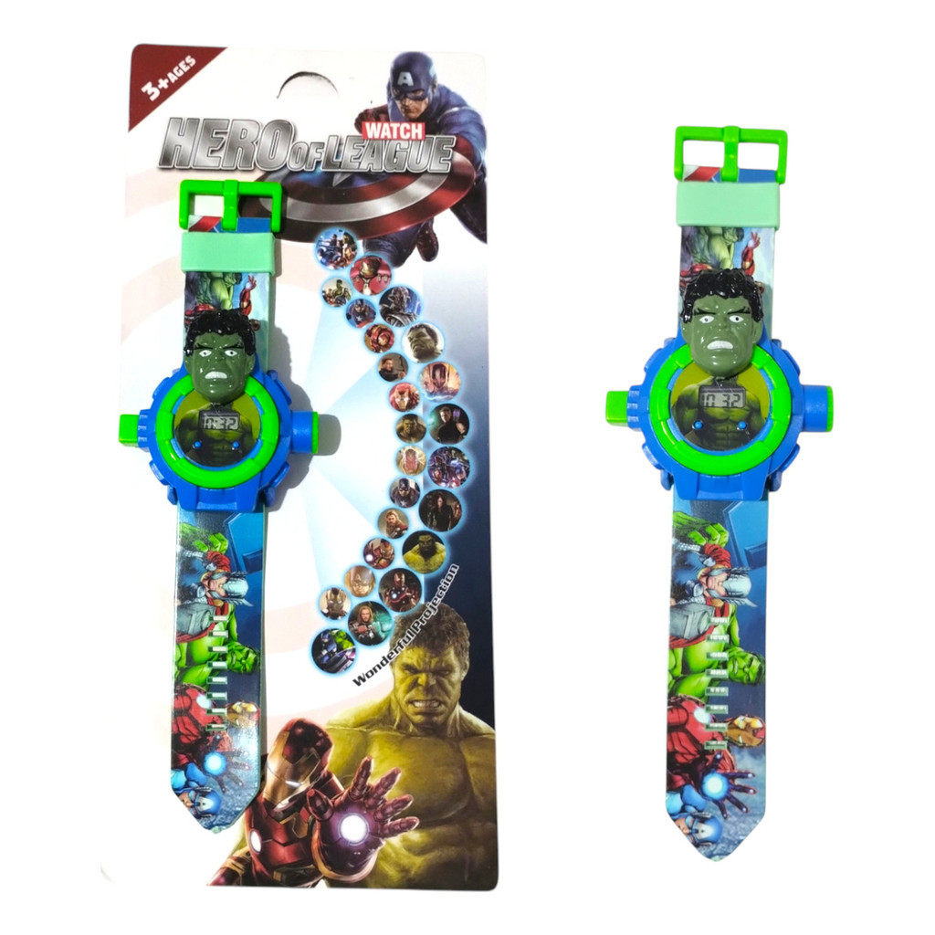 Relógio Infantil Hulk Projetor De Imagens Brinquedo