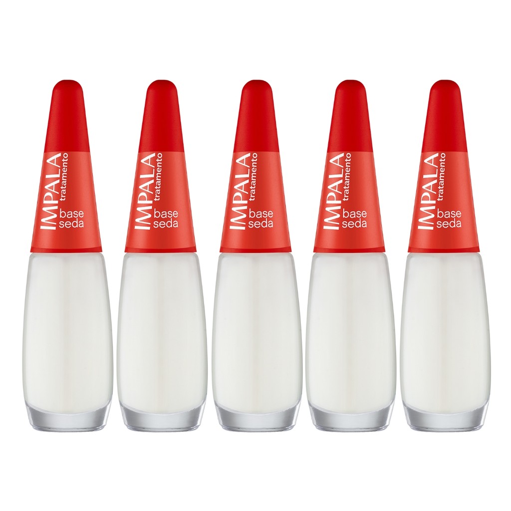 Kit 5 Esmalte Impala Base Seda Tratamento Unhas Manicure