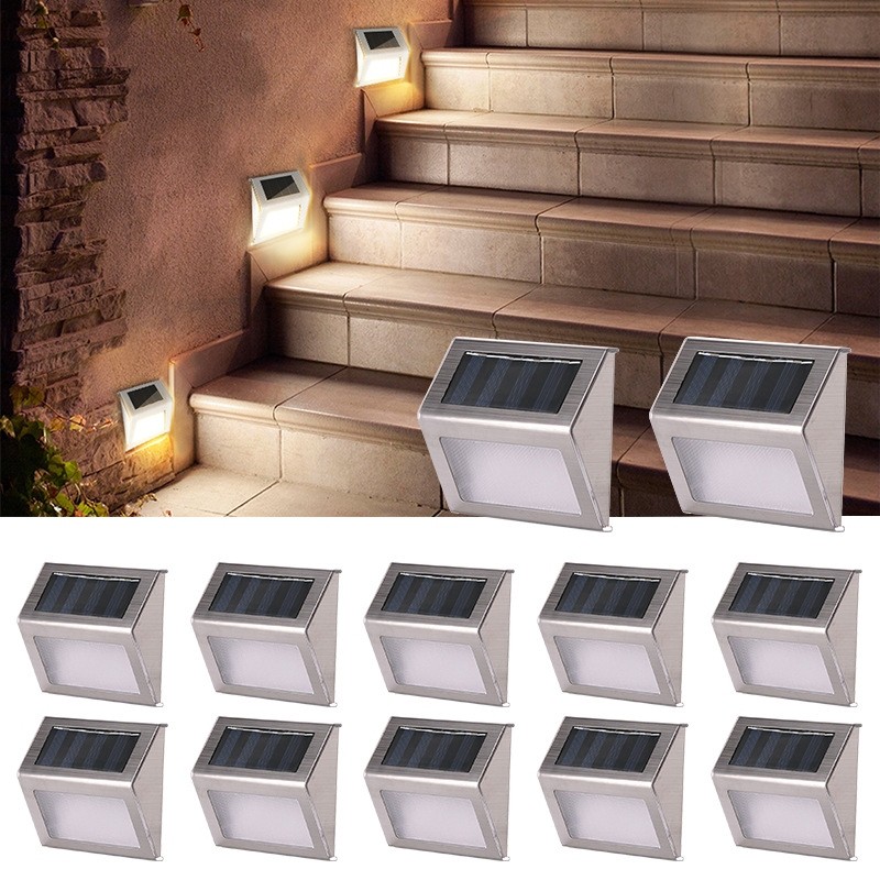 Kit Arandela solar luminária slim inox lâmpada elegante p/ muro parede jardim corredor área externa em Oferta na Shopee