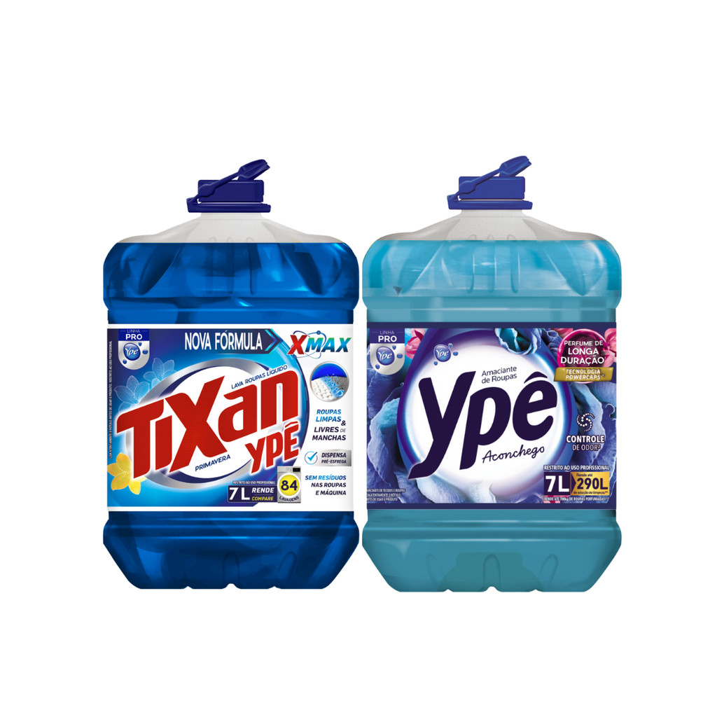 Lava Roupas Tixan Ypê 7L + Amaciante Aconchego 7L Ypê
