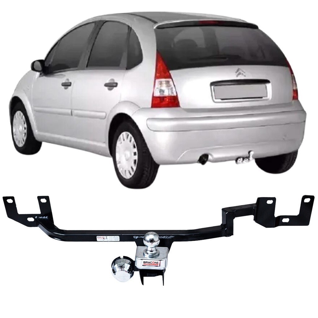 Engate Reboque Rabicho Fixo Citroen C3 2003 a 2022 400Kg bOM