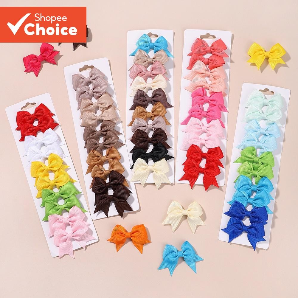 Kawaii Mini Linda Fita 10 Pçs Acessórios De Grampo De Cabelo Conjunto Para Bebês Meninas Artesanal Bowknot Presilhas Cri