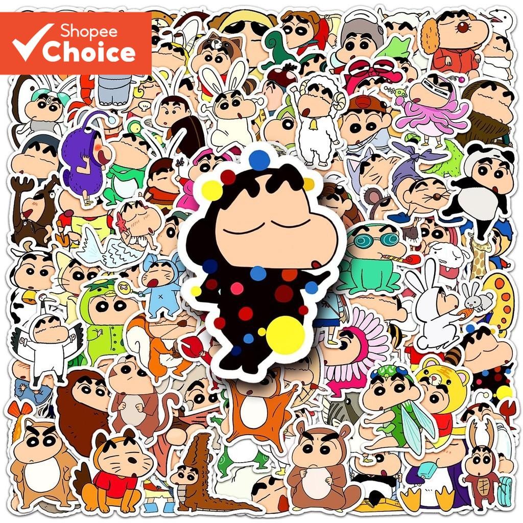 Adesivos Crayon Shin-chan 100 Pcs-Decalques De Vinil À Prova D'água Para Laptop , Telefone E Skate (Design Engraçado De 