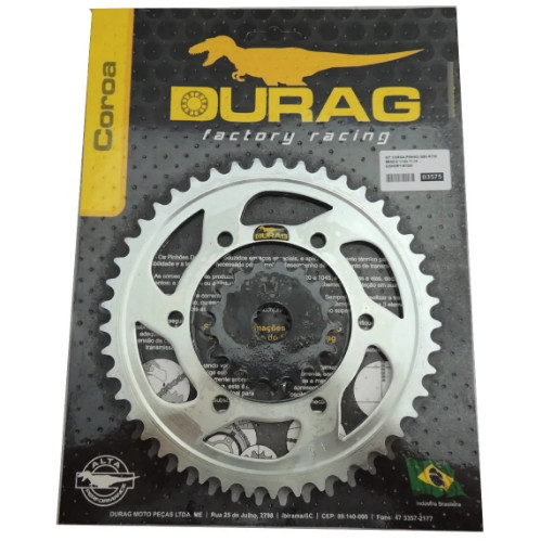 KIT COROA E PINHÃO DURAG SUZUKI GSX-R 750 SRAD 2011 A 2017 17/45 525 AÇO 1045